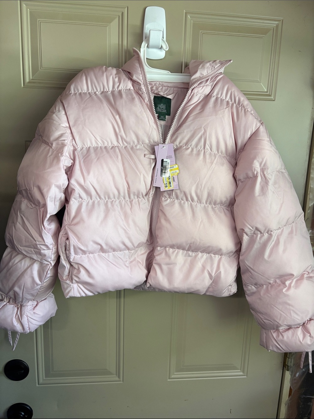 wild fable Light Pink Cropped Puffer Jacket b255